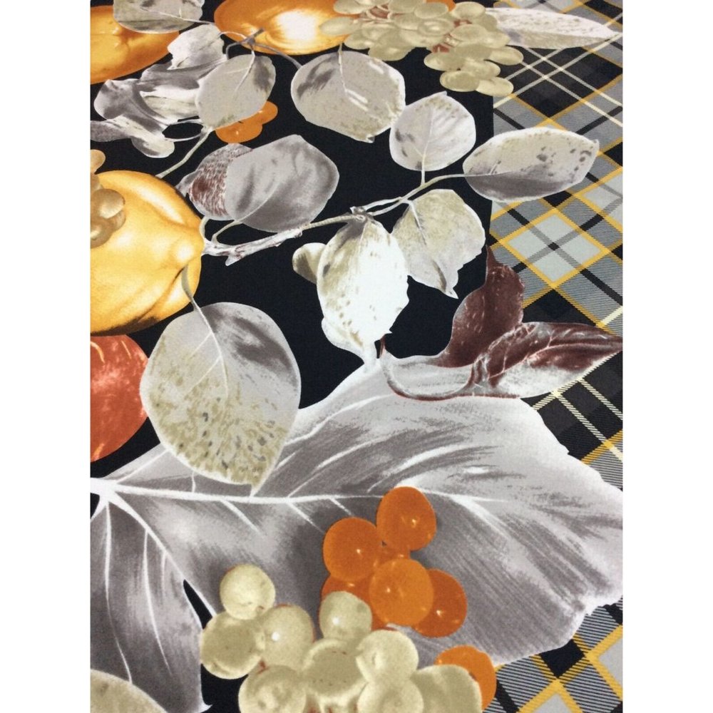 BASILE Gray Fruit Print Silk Scarf  Made In Italy "35/34,5" EX COND - Picture 5 of 11